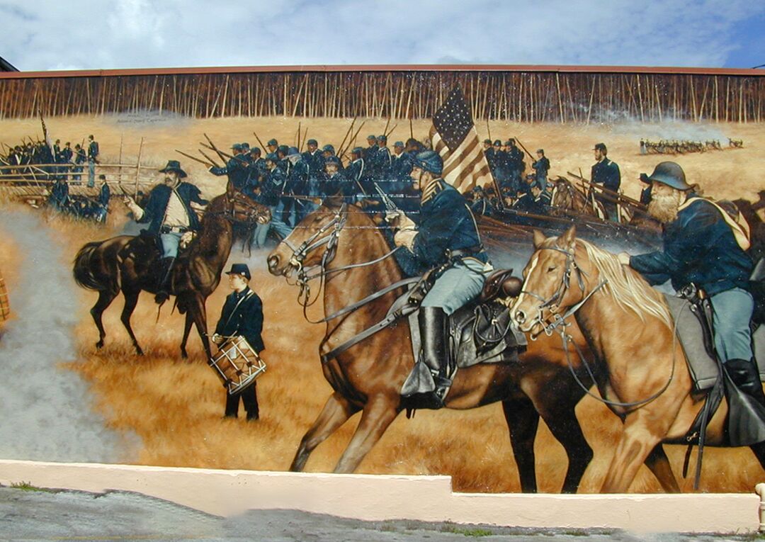 Brooksville Raid Mural Detail, Brooksville