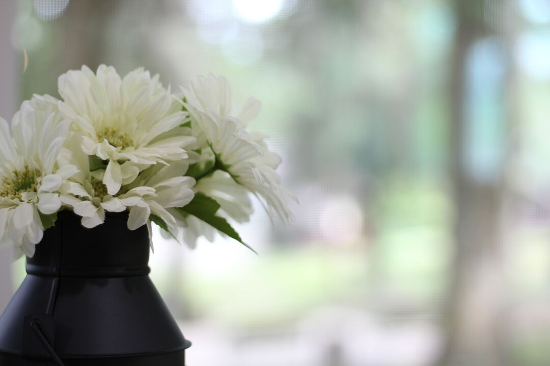 flowers on desk