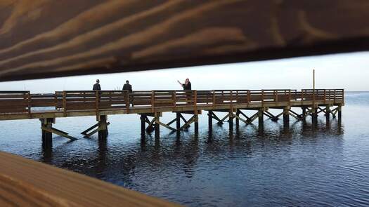 Bayport Pier Commissioners betw rails