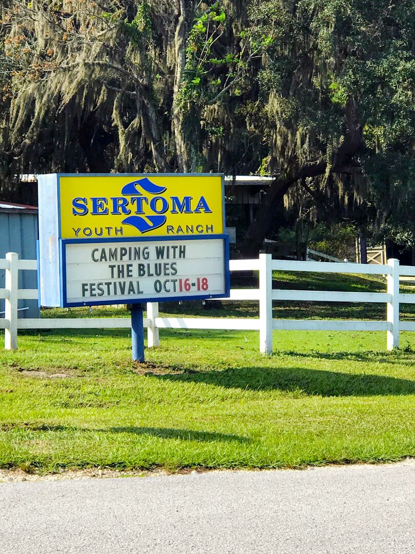 Sertoma Youth Ranch sign - Camping with the Blues