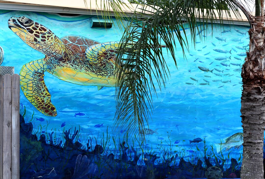 Mural at the Silver Dolphin Restaurant, Hernando Beach, FL