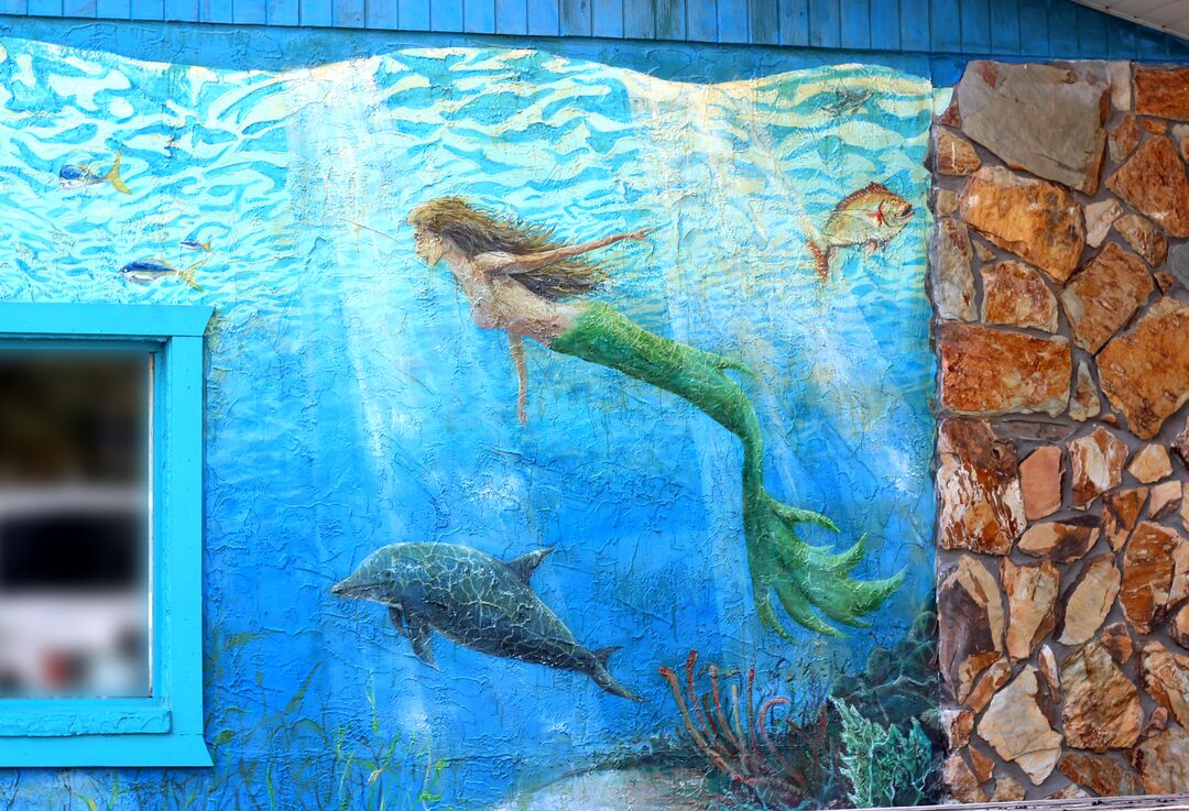 Hernando Beach Waterfront Restaurant Mural, Florida's Adventure Coast