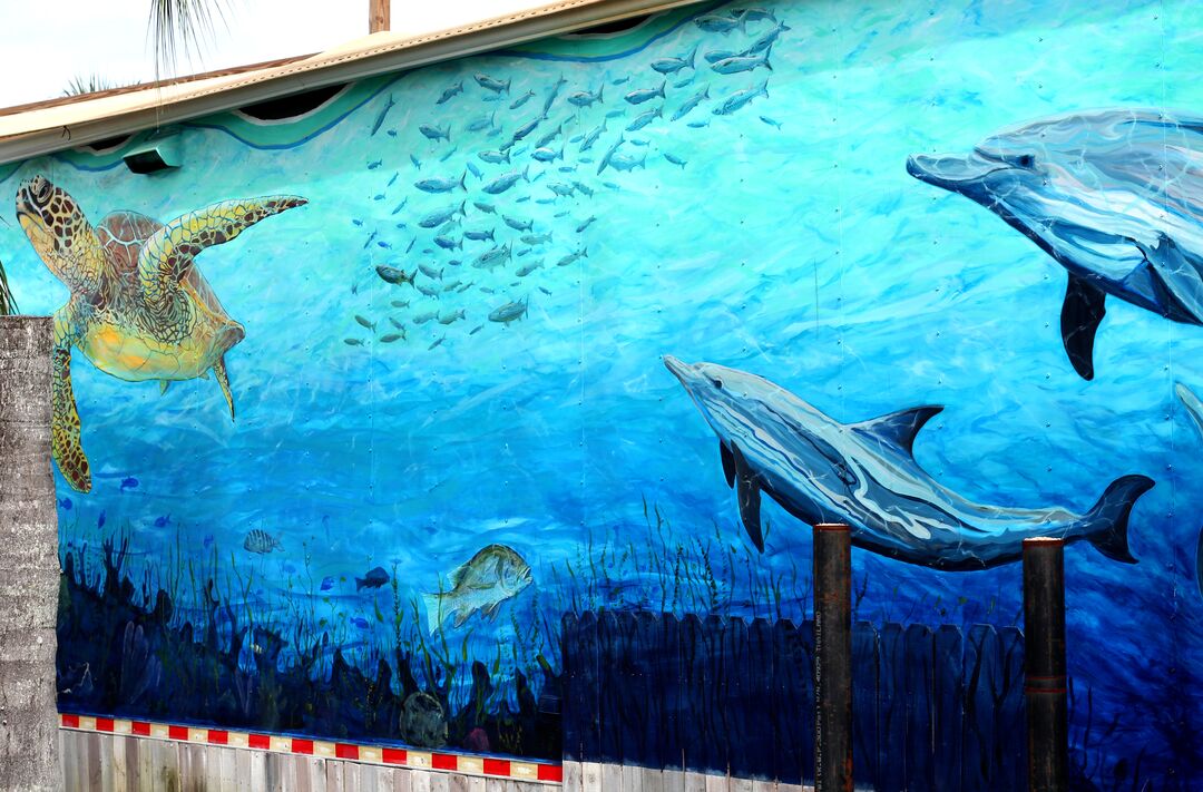 Mural at the Silver Dolphin Restaurant, Hernando Beach, FL