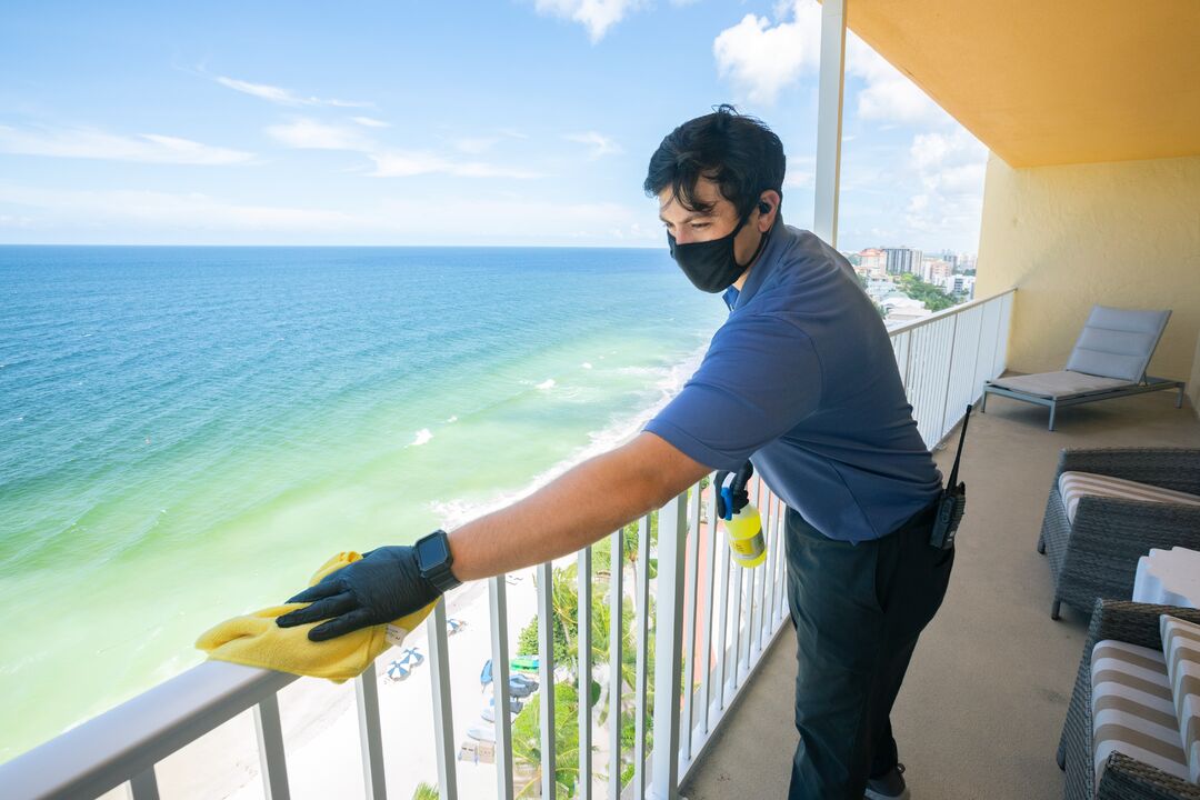 La Playa Beach Resort-Cleaning Balcony-0794