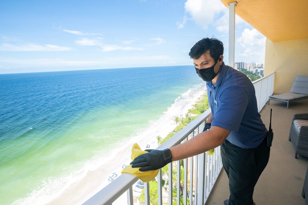 La Playa Beach Resort-Cleaning Balcony-0786