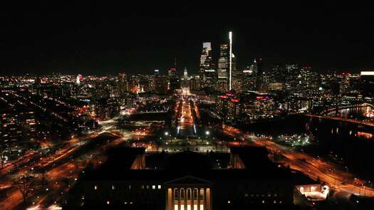 Philadelphia Orange Skyline Covid Vaccine