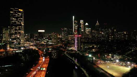 Philadelphia Orange Skyline Covid Vaccine