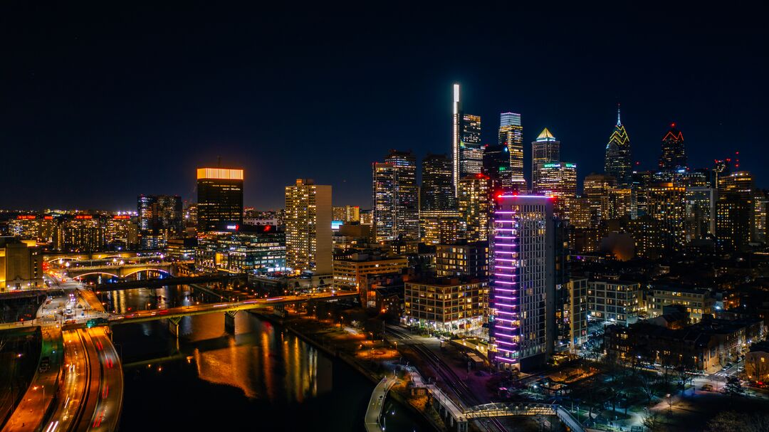 Philadelphia Orange Skyline Covid Vaccine