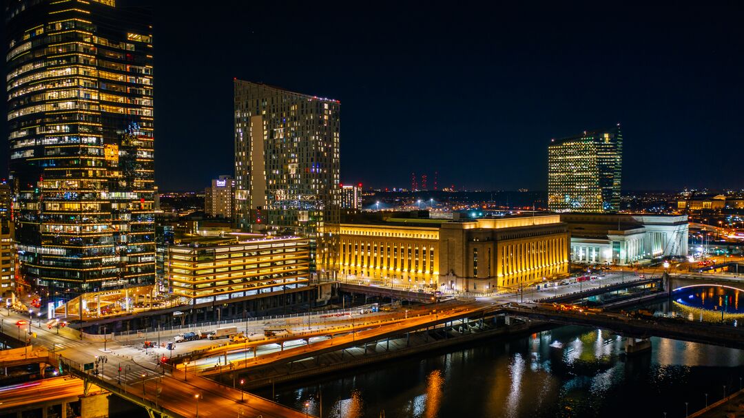 Philadelphia Orange Skyline Covid Vaccine