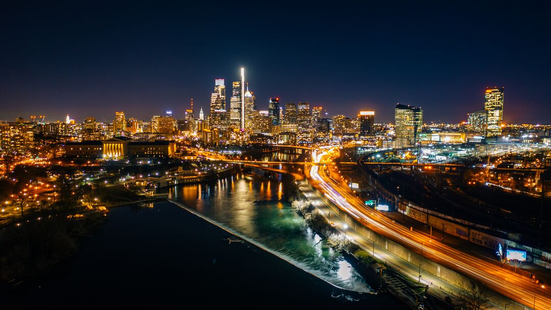 Philadelphia Orange Skyline Covid Vaccine