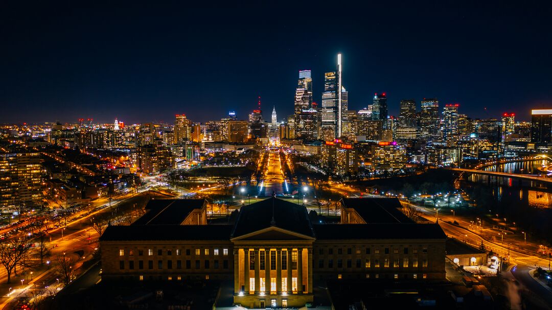 Philadelphia Orange Skyline Covid Vaccine