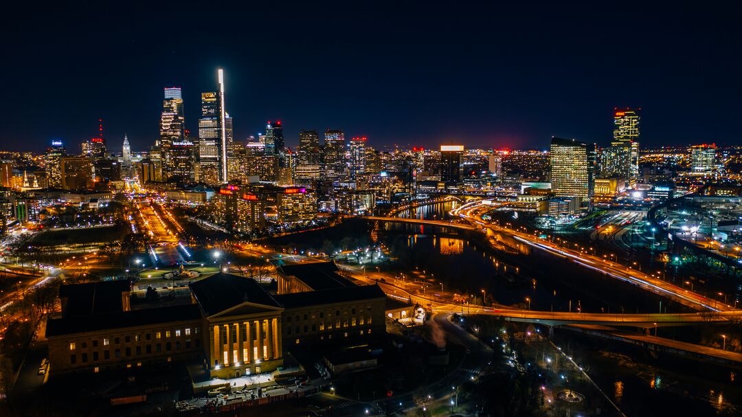 Philadelphia Orange Skyline Covid Vaccine