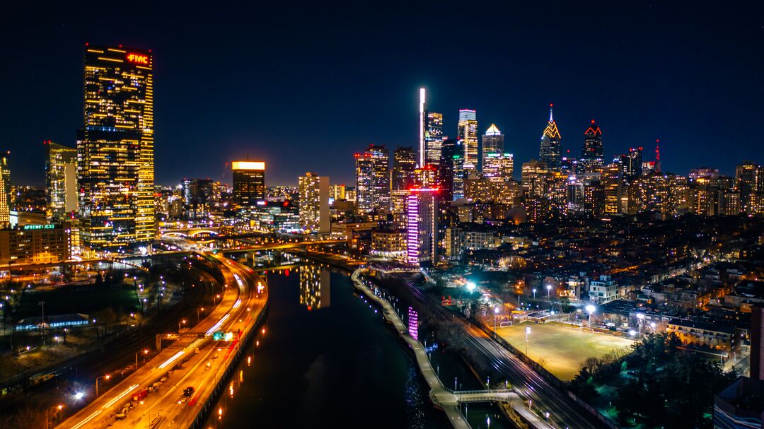 Philadelphia Orange Skyline Covid Vaccine