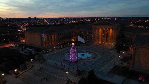 Christmas Tree at Philadelphia Museum of Art