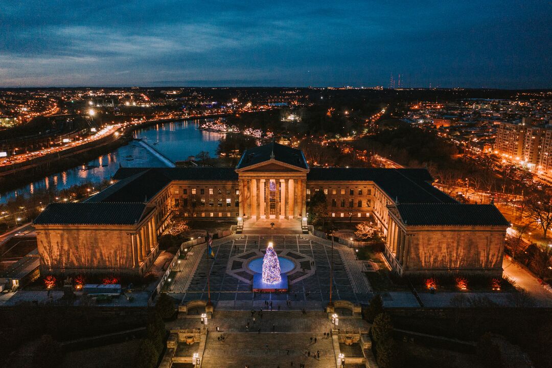 Christmas Tree at Philadelphia Museum of Art