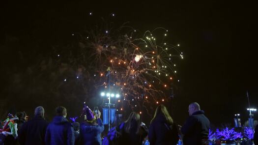 New Years Eve fireworks on the waterfront