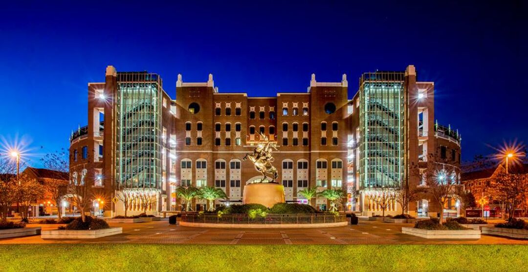 UCC Front at Night with Chief Osceola Statue