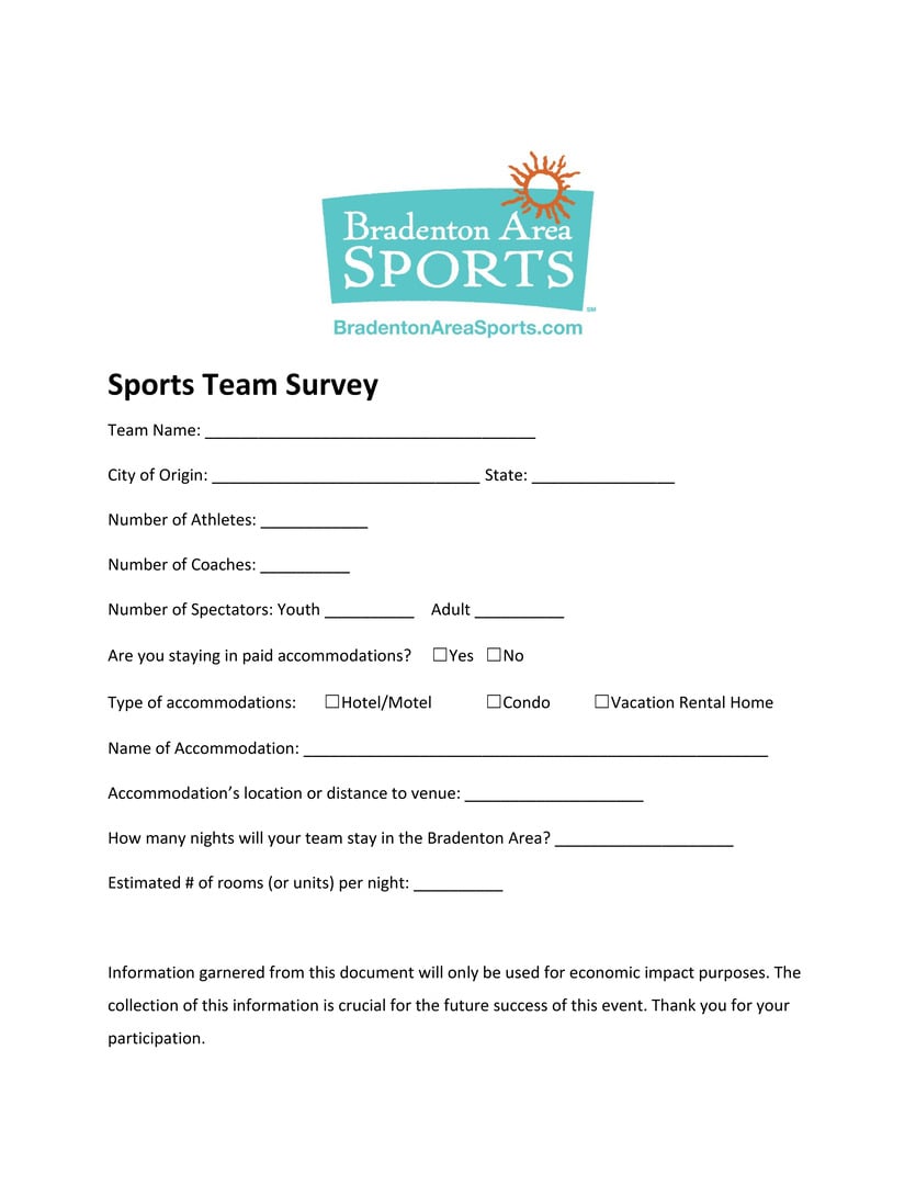 Sports Team Survey