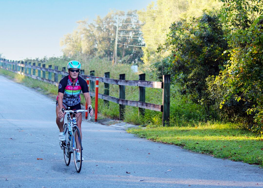 Cyclist on the Withlacoochee State Trail