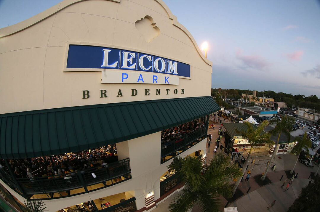 LECOM Park - Front Facade at Night 2017