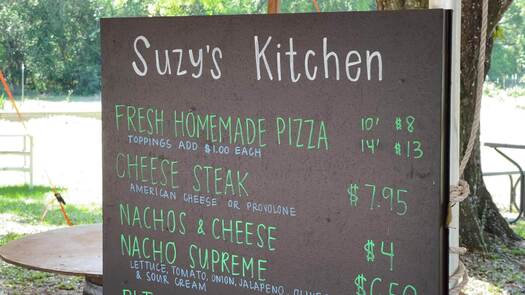 Suzy's Kitchen menu sign