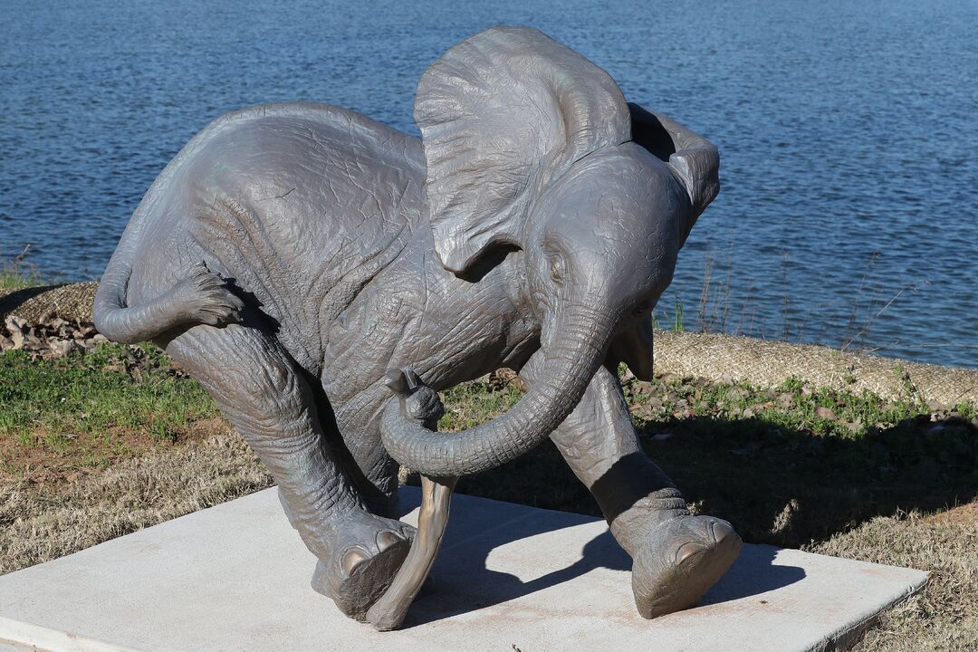 Zoo Trail Statues - Ely Playing with a Stick 01-20-20 01