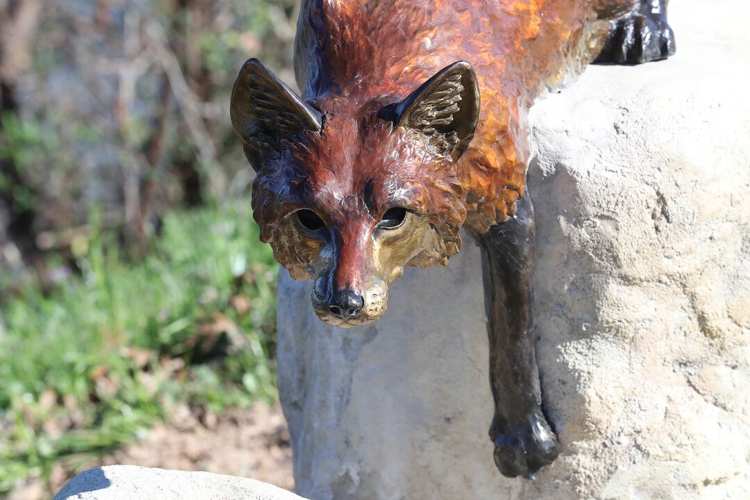 Zoo Trail Statues - Stalking Fox 01-20-20 06