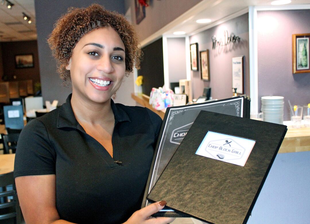 waitress at Chop Block Grill