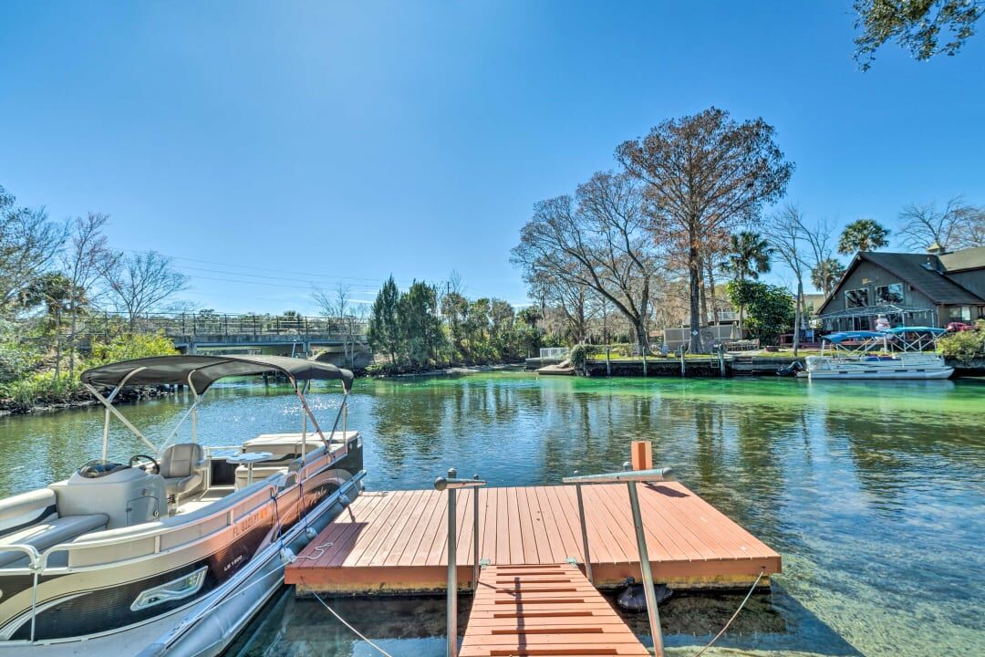 Private dock with boat