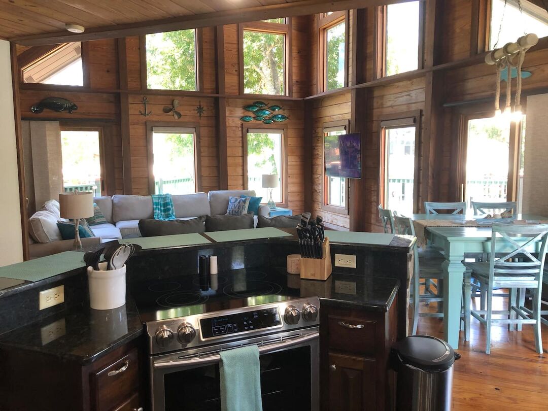 kitchen looking into living room