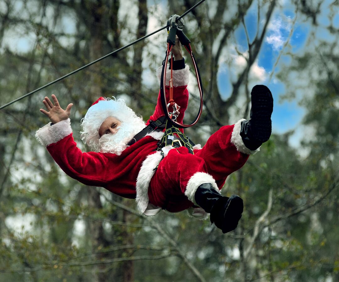 Christmas Zipline Santa