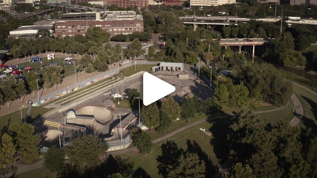 Jamail Skatepark Skyline Aerial 2