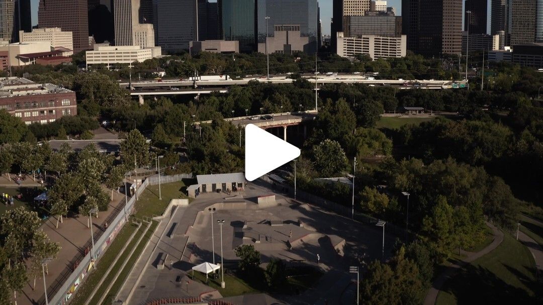 Jamail Skatepark Skyline Aerial 1