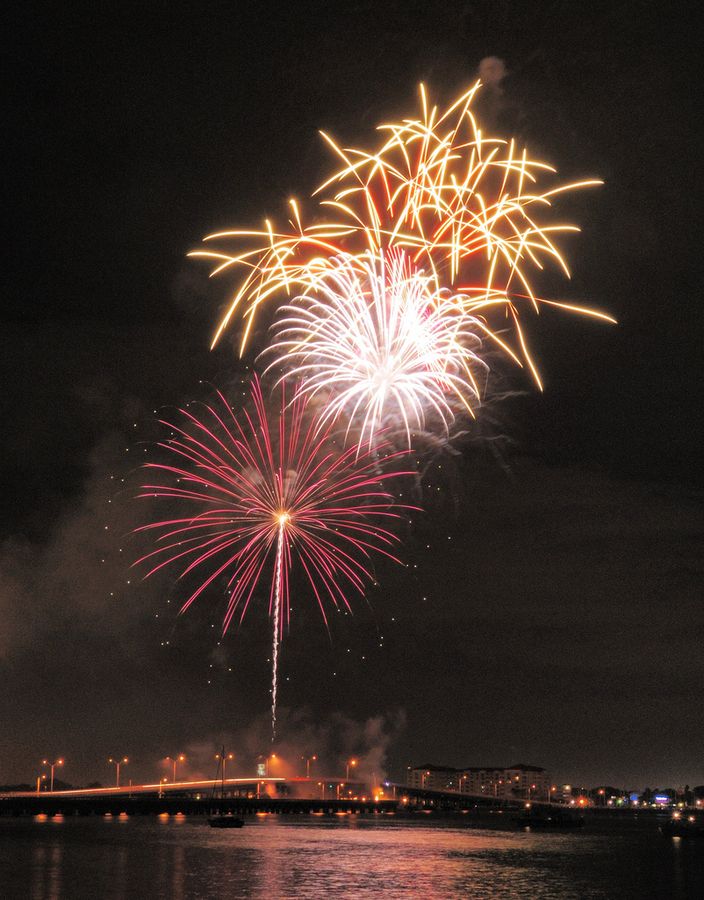 Fireworks over Manatee River