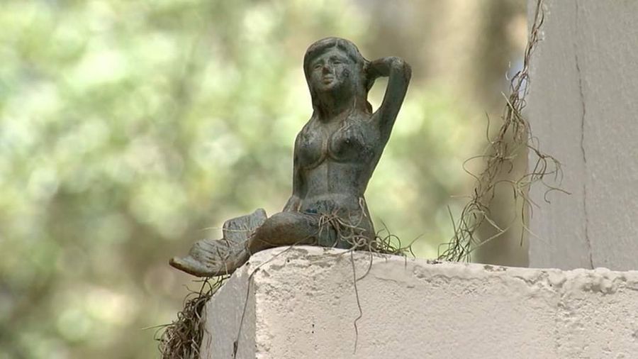 Florida Mermaid Trail statue in downtown Brooksville