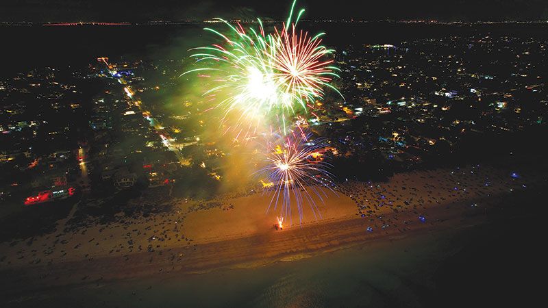 Fireworks at the Sandbar Restaurant
