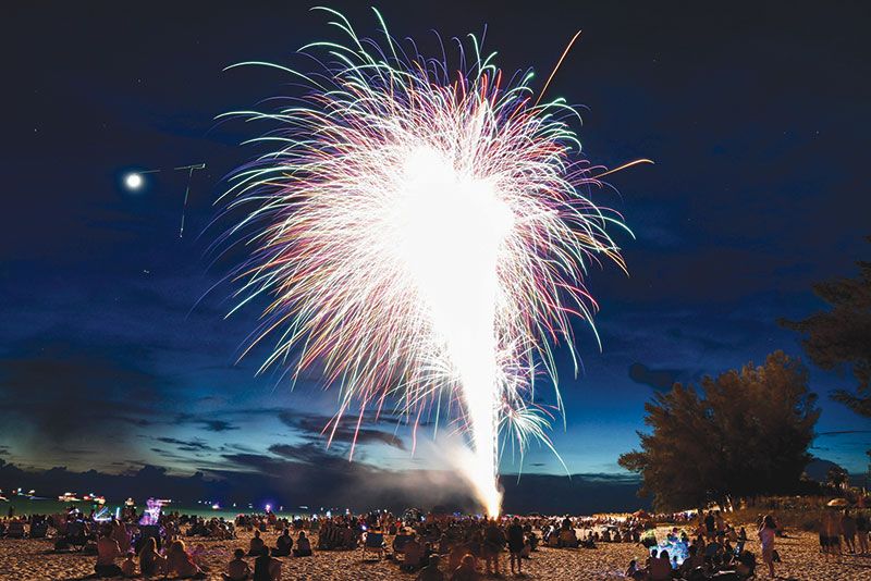Fireworks at the Sandbar Restaurant