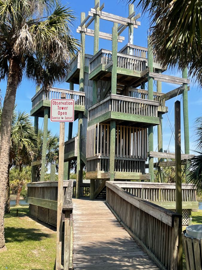 Observation Tower with Sign