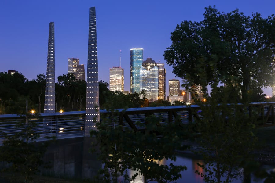 Buffalo Bayou Park Police Memorial Night