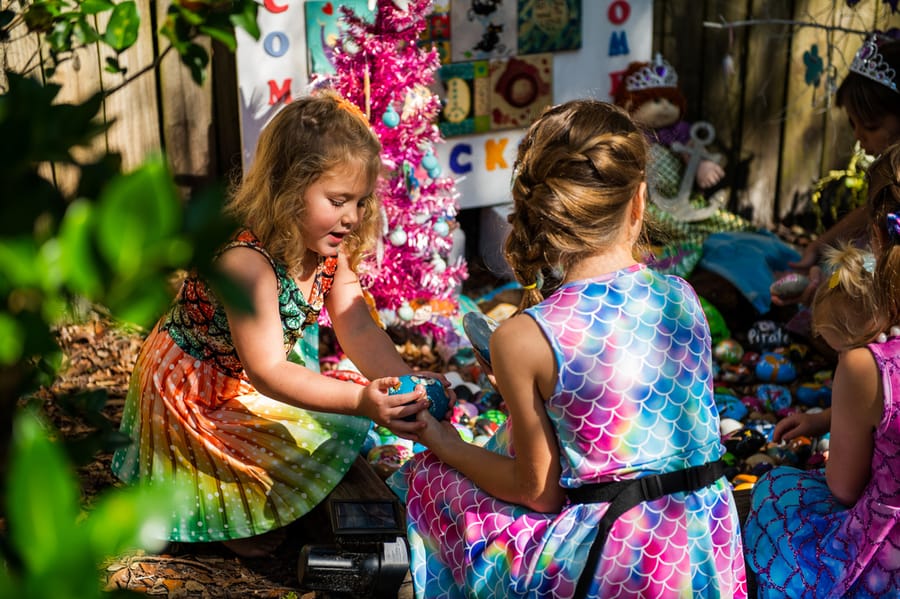 Little Girls with Mermaid Dresses