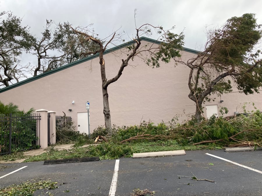 Hurricane Ian - Elsie Quirk Library damage