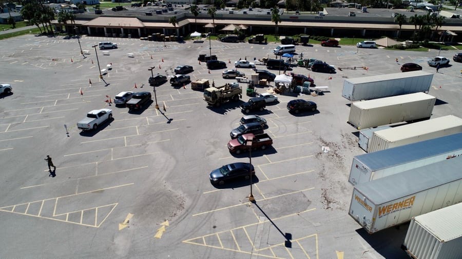 food and water distribution site