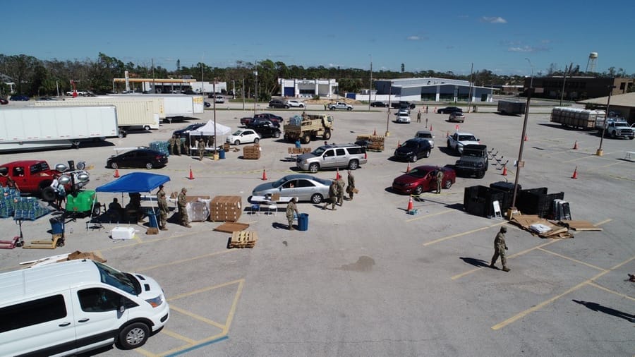 food and water distribution site