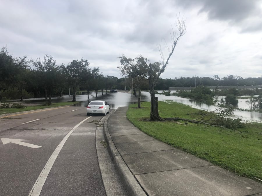 Hurricane Ian - road flooding