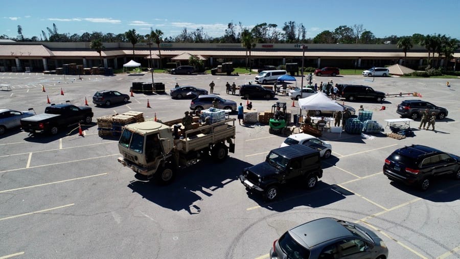 food and water distribution site