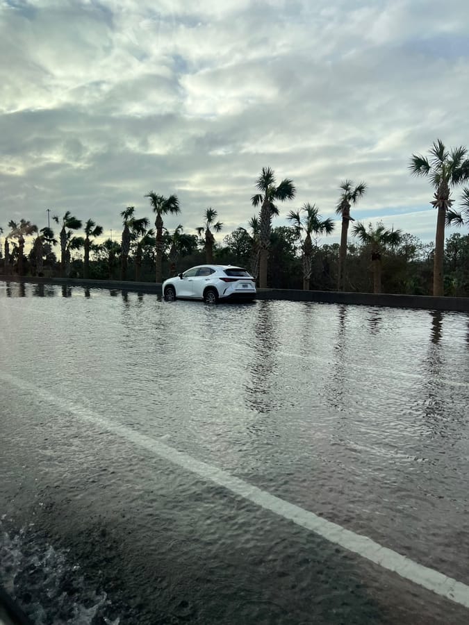 Hurricane Ian - road flooding