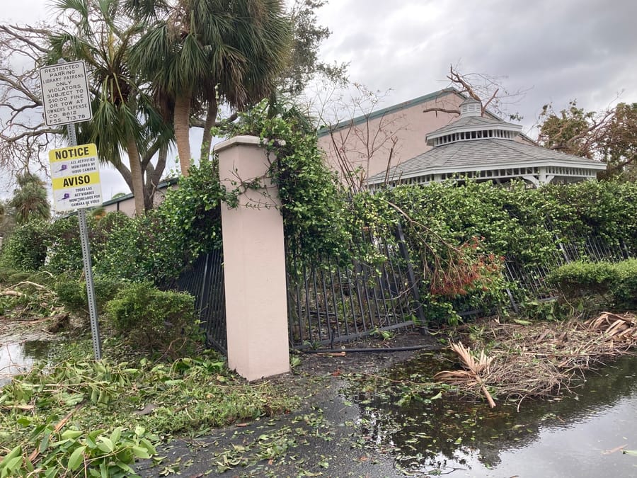 Hurricane Ian - Elsie Quirk Library damage
