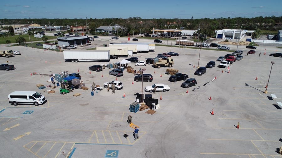 food and water distribution site