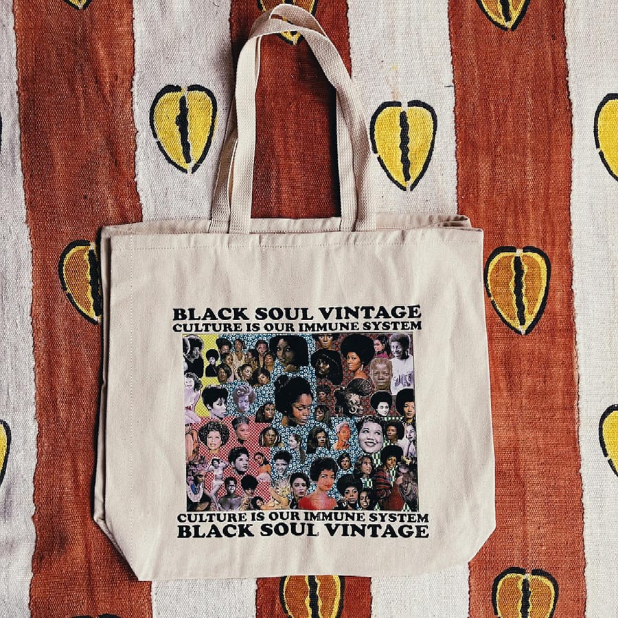 Black Soul Vintage-Head Study In Black WomeN Tote