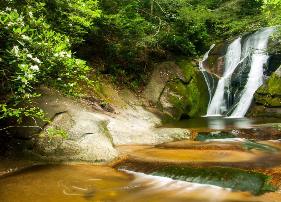 Stone Mountain State Park - widows creek falls